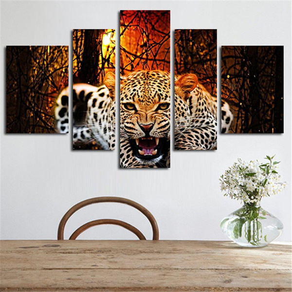 Leopard HD Print Painting for Home Decoration New Style Artwork Canvas Painting Pictures for Living Room Decoration No Frame