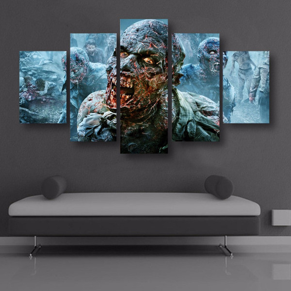 Terror Walking Dead Zombies Canvas Picture Abstract Posters and Prints Paintings for Bar Decoration Wall Art Free Shipping