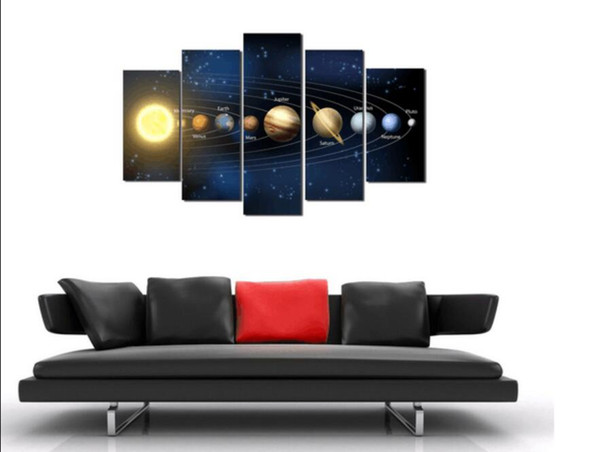 HD Printed Space Planet Oil Painting Modern Canvas Print children's room decor print poster picture canvas Free shipping