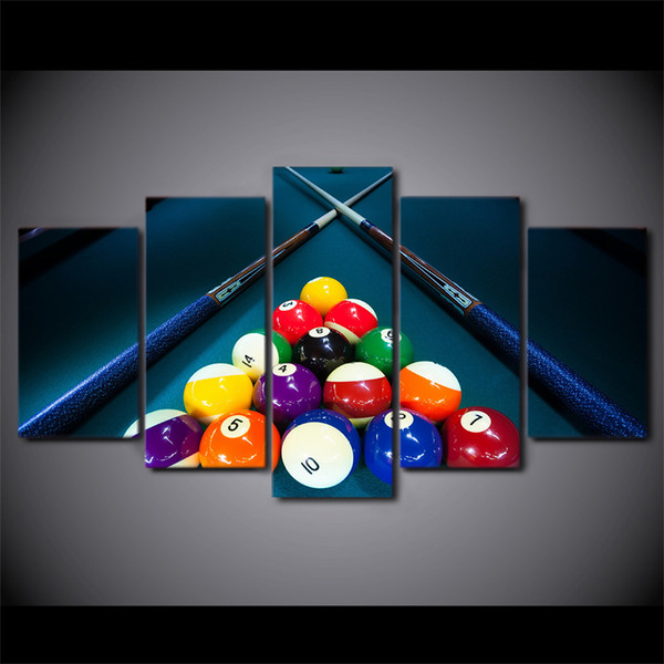 5 Piece canvas art billards sports painting HD pictures wall art Home Decoration for Living room