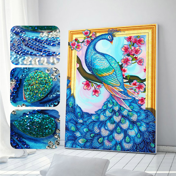 DIY Diamond Painting Peacock Cross Stitch Home Decor Diamond Mosaic Pattern circular Diamond Embroidery At Stock with Fast Delivery