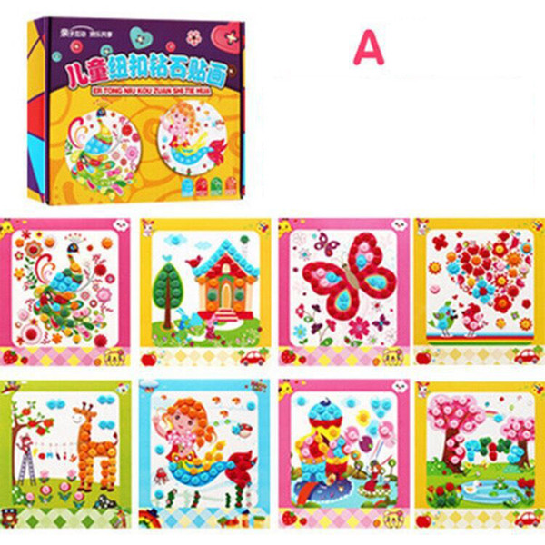 2018 DIY Kids Diamond Painting Make Your Own Family Diamond Embroidery Cross Stitch Crafts Education Kids Button Painting