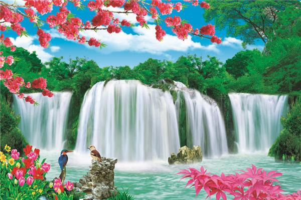 New needlework diy diamond painting cross stitch kits full resin round diamond embroidery Mosaic Home Decor scenery waterfall lake yx0544