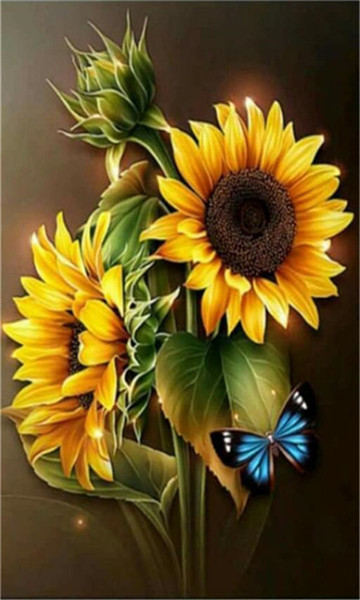 Mosaic home decor gift flower sunflower vase 5D diy diamond painting cross stitch kit rhinestone full square&round diamond embroidery BB0559