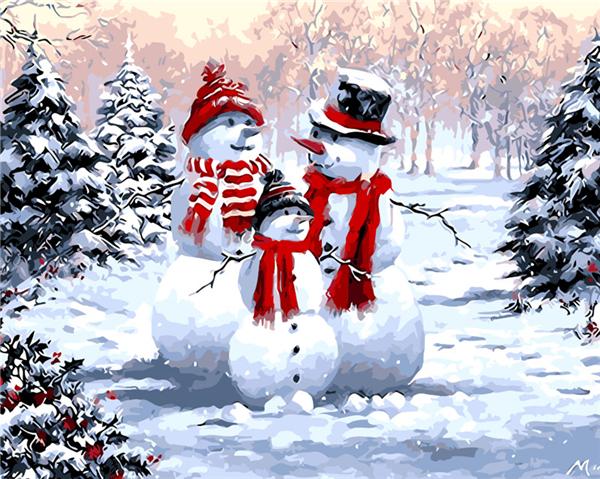 New needlework diy diamond painting cross stitch kits full resin round diamond embroidery Mosaic Home Decor cartoon snow man yx0519