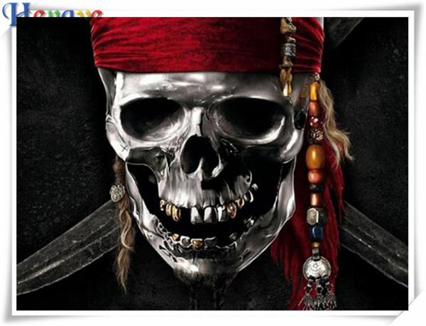 Mosaic home decor gift Pirate Skeleton 5D diy diamond painting cross stitch kit rhinestone full square&round diamond embroidery AA0367