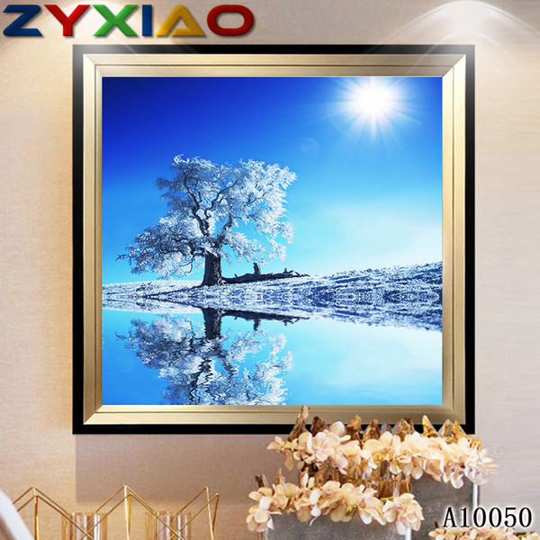 Diy diamond painting cross stitch kit rhinestone mosaic home decor gift landscape snow lake full square&round diamond 5D embroidery A10050