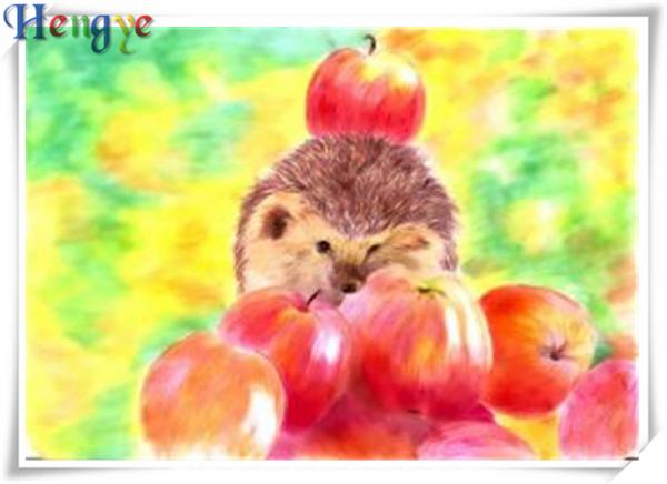 Diy diamond painting cross stitch kit rhinestone mosaic home decor gift Hedgehog apple full square&round diamond 5D embroidery AA0349