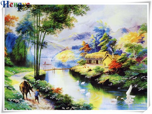 Mosaic home decor gift landscape forest lake 5D diy diamond painting cross stitch kit rhinestone full round&square diamond embroidery yx3366