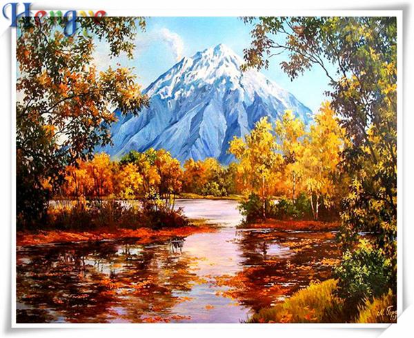 5D Diamond embroidery mountain lake diy diamond painting cross stitch kit resin full square&round diamond mosaic home decor gift AA0353