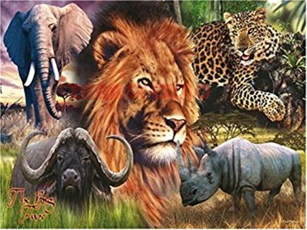 Diy diamond painting cross stitch kit rhinestone mosaic home decoration animal lion leopard full square&round diamond embroidery AA0041