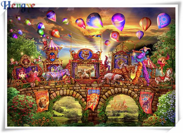 Diy diamond painting cross stitch kit full square&round diamond embroidery cartoon Circus troupe home mosaic decor gift wisdom toy AA0440