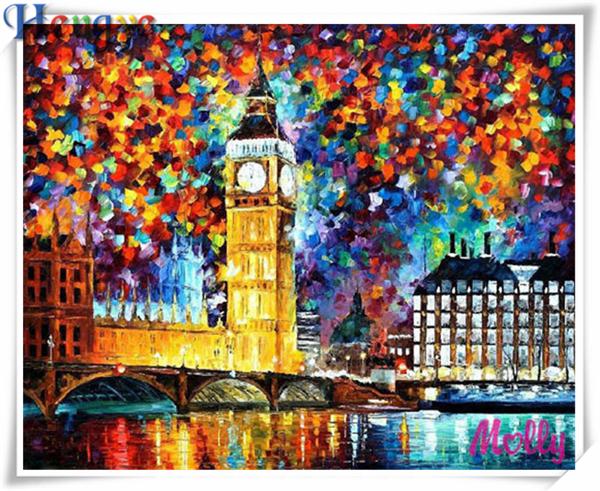 Mosaic home decor gift scenery london bridge 5D diy diamond painting cross stitch kit rhinestone full square&round diamond embroidery AA0358