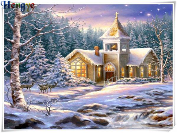 Mosaic home decor gift landscape snow castle 5D diy diamond painting cross stitch kit rhinestone full round&square diamond embroidery yx3388