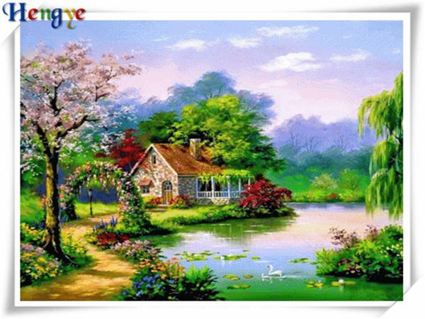 5D Diamond embroidery scenery forest lake diy diamond painting cross stitch kit resin full round&square diamond mosaic home decor gift y3360