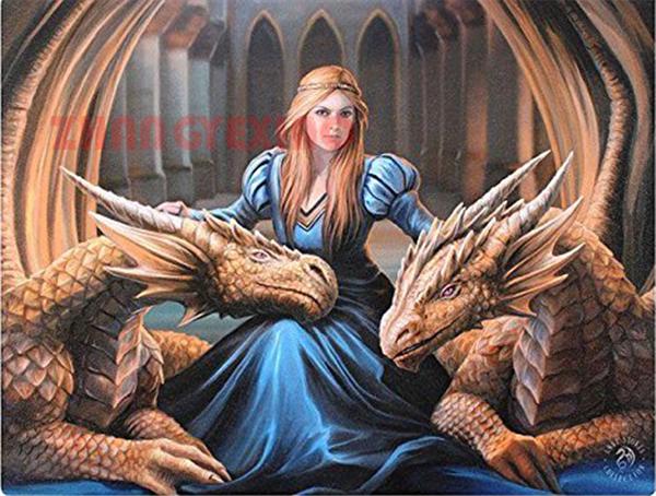 Diy diamond painting cross stitch kit rhinestone full square&round diamond embroidery dragon girl king home mosaic decoration gift AA0182