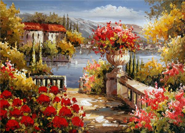 New DIY Mosaic Diamond Painting Cross Stitch kits scenery flower sea town full Resin round Diamonds Embroidery needlework Home Decor yx1417