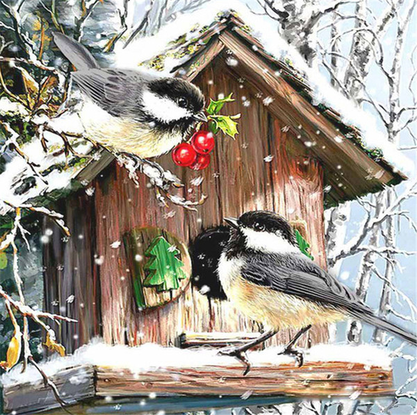 New diy diamond painting cross stitch kits resin pasted painting full round drill needlework Mosaic Home Decor animal bird magpies yx0041