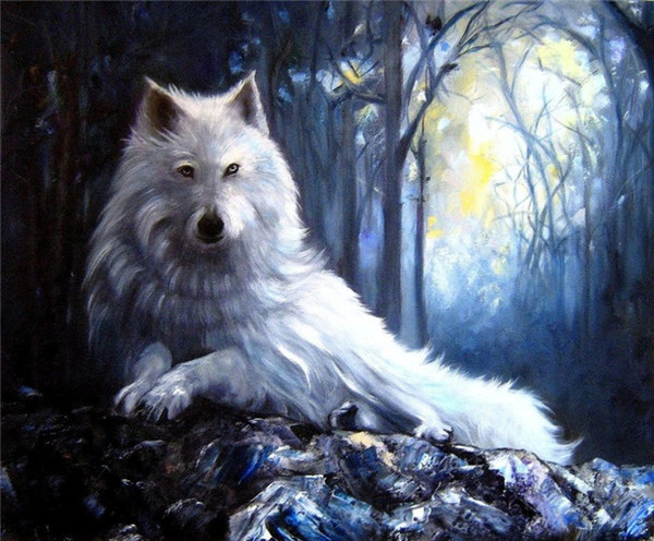 New diy diamond painting cross stitch kits resin pasted painting full round drill needlework Mosaic Home Decor animal wolf YY0091