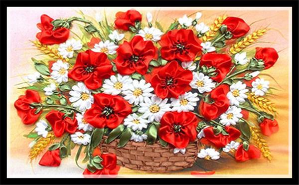 Rhinestone full round diamonds embroidery flower red orchid diy diamond painting cross stitch kit home mosaic decoration gift BB0570