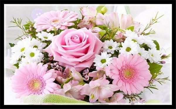 Mosaic home decor gift flower pink rose 5D diy diamond painting cross stitch kit rhinestone full square&round diamond embroidery BB0569