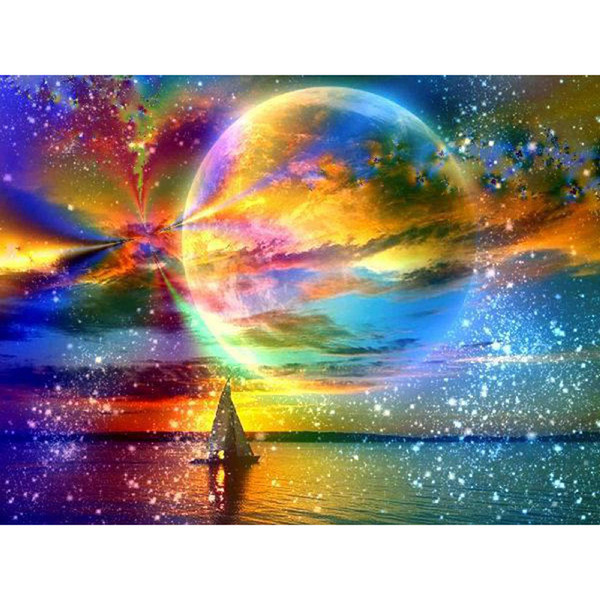 5D Full Diamond Stone Drill Bead Painting Cross Stitch Planet Landscape Rhinestones Diamond Embroidery Birthday Gift