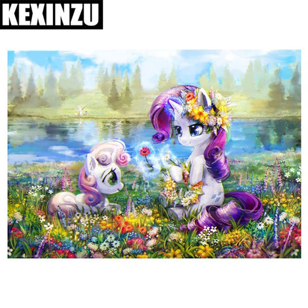 Kexinzu Full Square Diamond Cartoon Animal 5D DIY Diamond Painting Embroidery Cross Stitch Rhinestone Mosaic Painting Decor