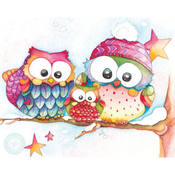 5D Full Diamond Painting Stone Drill Bead Painting Cross Stitch Cartoon Owl Diamond Embroidery Christmas Gift