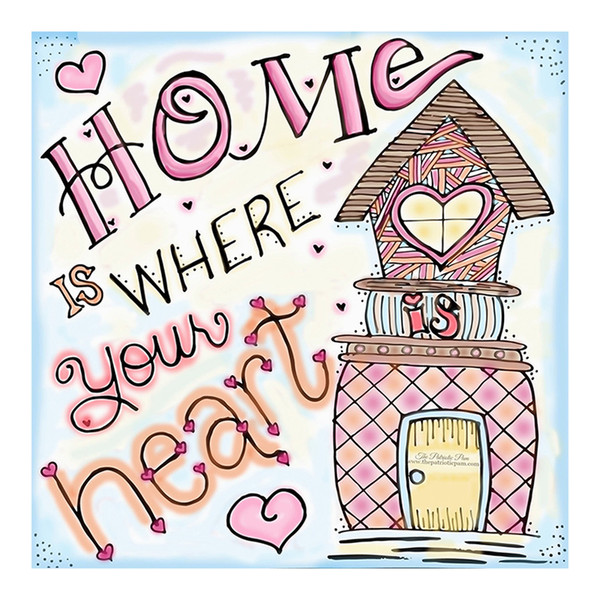 diy Full drill diamond painting Cartoon Home where your heart Cross stitch mosaic pictures rhinestones embroidery daimond painting