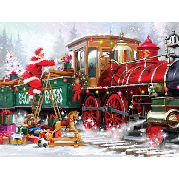 kexinzu DIY 5D Diamond Painting Kits Diamant Embroidery Pictures Arts Hobby Craft for Home Wall Decor Train Santa Claus Christmas Gift