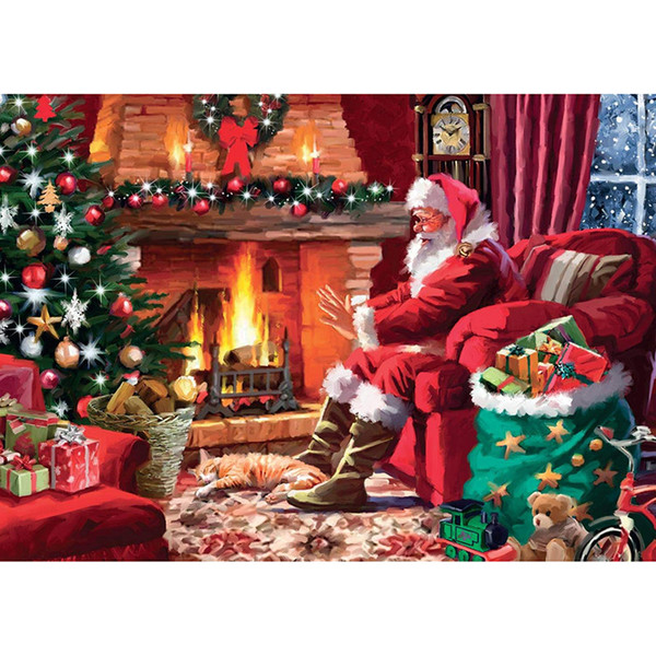 DIY 5D 3D Diamond Painting Kits Diamond Embroidery Pictures Arts Hobby Craft for Home Wall Decor Full Drill Santa Claus Christmas Gift