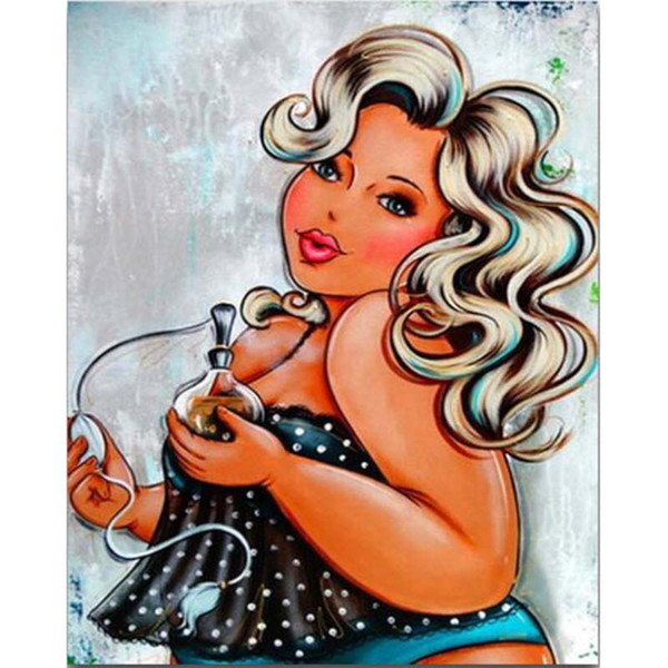 Full Square Diamond Embroidery Cross Stitch Cartoon Pretty Women 5D Diy Diamond Painting Kit Square Round Drill Stone Mosaic