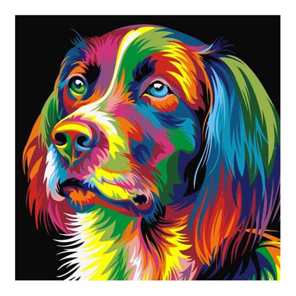 New Cool Colorful Dog Head 5D Square drill Diamond Paint Embroidery pattern Cross Stitch kits Mosaic Decor stickers