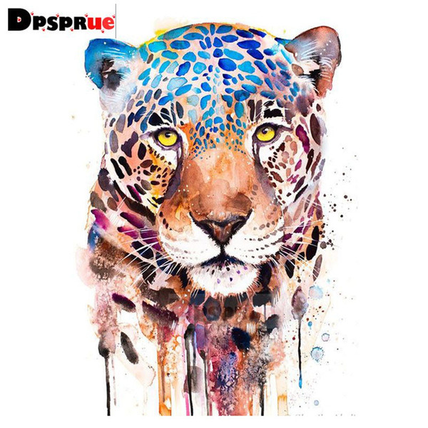 Dpsprue Full Round Drill 5D DIY Diamond Painting Kit Animal leopard Embroidery Cross Stitch Mosaic Rhinestone Home Decor Gift S09