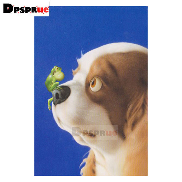 Dpsprue Full Round Drill 5D DIY Diamond Painting Kit Animal Dog Embroidery Cross Stitch Mosaic Rhinestone Home Decor Gift S05