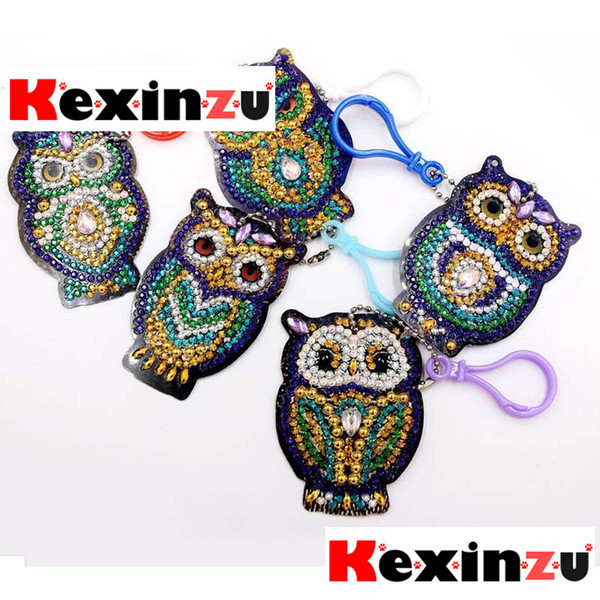 Dpsprue 5D DIY Cartoon Round Diamond Painting 3D Embroidery Mosaic Keychain Stickers Children's Handmade DIY Creative Gift 154