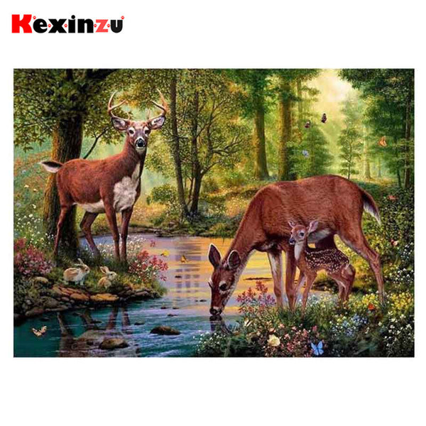 Dpsprue Full Square Round Drill 5D DIY Diamond Painting Kit Animal Deer Embroidery Cross Stitch Mosaic Rhinestone Home Decor Gift S124