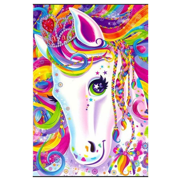 Dpsprue Full Square Round Drill 5D DIY Diamond Painting Kit Cartoon Horse Embroidery Cross Stitch Mosaic Rhinestone Home Decor Gift S140