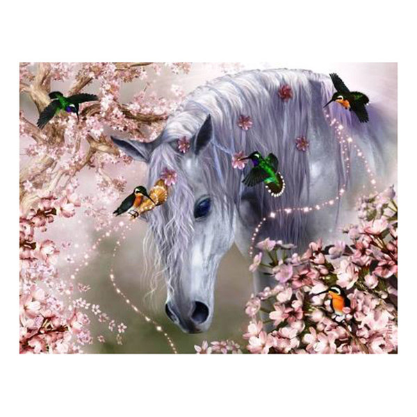 Dpsprue Full Square Round Drill 5D DIY Diamond Painting Kit Animal Horse Embroidery Cross Stitch Mosaic Rhinestone Home Decor Gift D36