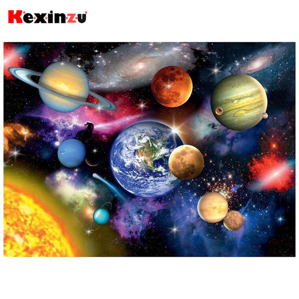Dpsprue Full Square Round Drill 5D DIY Diamond Painting Kit Space planet Embroidery Cross Stitch Mosaic Rhinestone Home Decor Gift S014