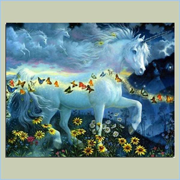 Dpsprue Full Square Round Drill 5D DIY Diamond Painting Kit Animal Horse Embroidery Cross Stitch Mosaic Rhinestone Home Decor Gift D31