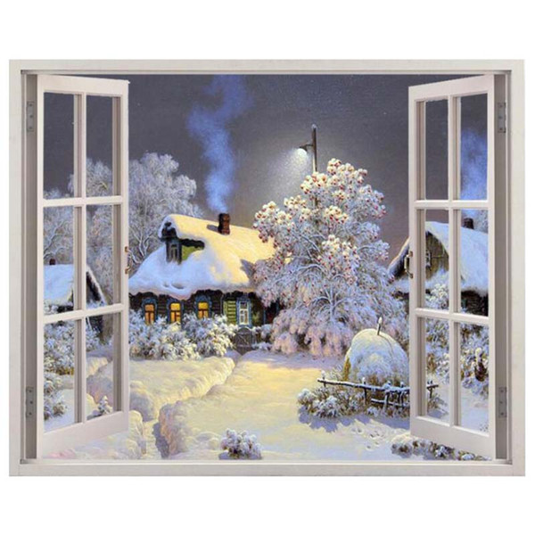 Dpsprue Full Square Round Drill 5D DIY Diamond Painting Kit Window Snow Embroidery Cross Stitch Mosaic Rhinestone Home Decor Gift D1ds