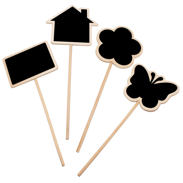 House Design Wooden Blackboard Chalkboard with Stick Flower Plant Pot Label Tag Sign Wood Stake Table Number Sign Wood Crafts