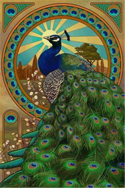 Mosaic home decoration animal peacock diy diamond painting cross stitch kit rhinestone full square diamond embroidery zxh1445