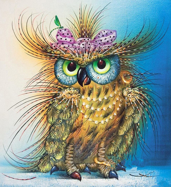 5D needlework Diy diamond painting cross stitch kits full resin round diamond embroidery Mosaic Home Decor animal owl yy