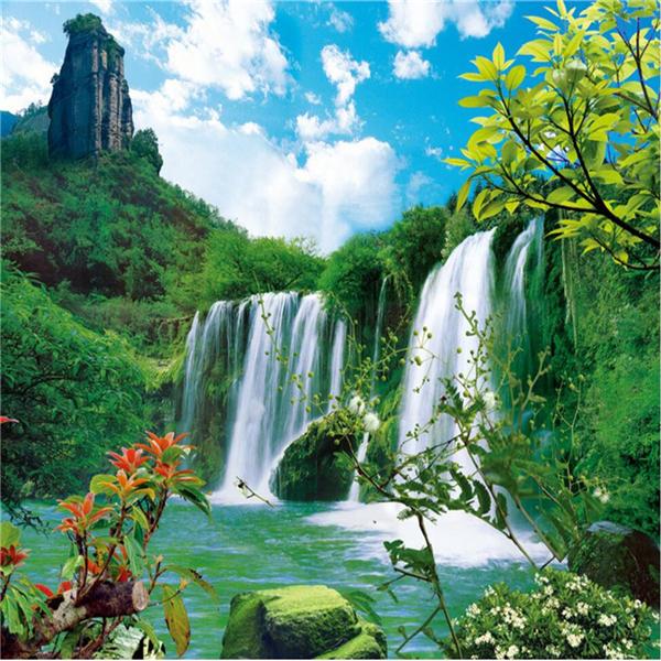 New DIY 5D Mosaic Diamond Painting Cross Stitch kits mountain waterfall full Resin round Diamonds Embroidery needlework Home Decor yx0537