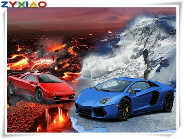 5D Diamond embroidery ice fire sport car diy diamond painting cross stitch kit full round&square diamond mosaic home decor gift toy AA0615