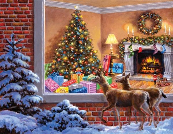 Diamond embroidery animal Christmas deer diy diamond painting cross stitch kit resin full round diamond mosaic home decoration gift yx1893