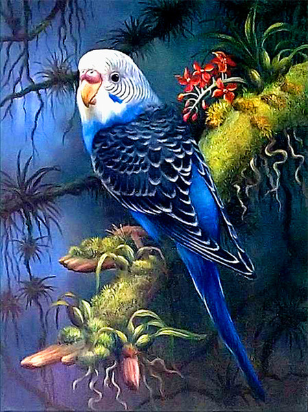 Diy diamond painting cross stitch kit rhinestone full round diamond embroidery animal bird parrot home mosaic decoration yx4035