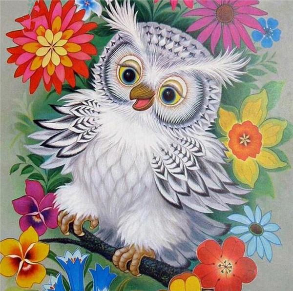 Diamond embroidery animal cute owl flower diy diamond painting cross stitch kit resin full round diamond mosaic home decoration yx4000